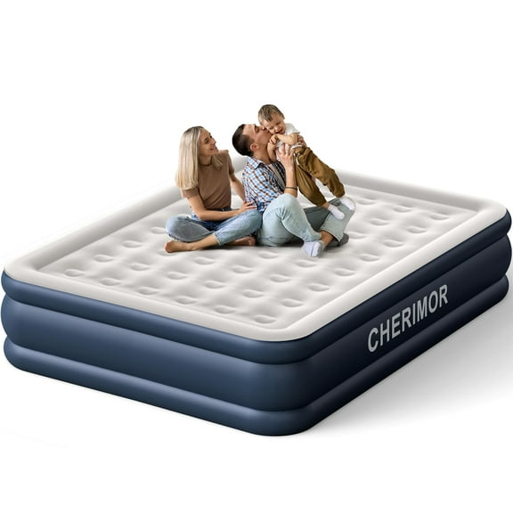 Cherimor, King Air Mattress, 18" High, Built-in Pump, Fast Inflate, Leak-Tested, 1000 lb Capacity