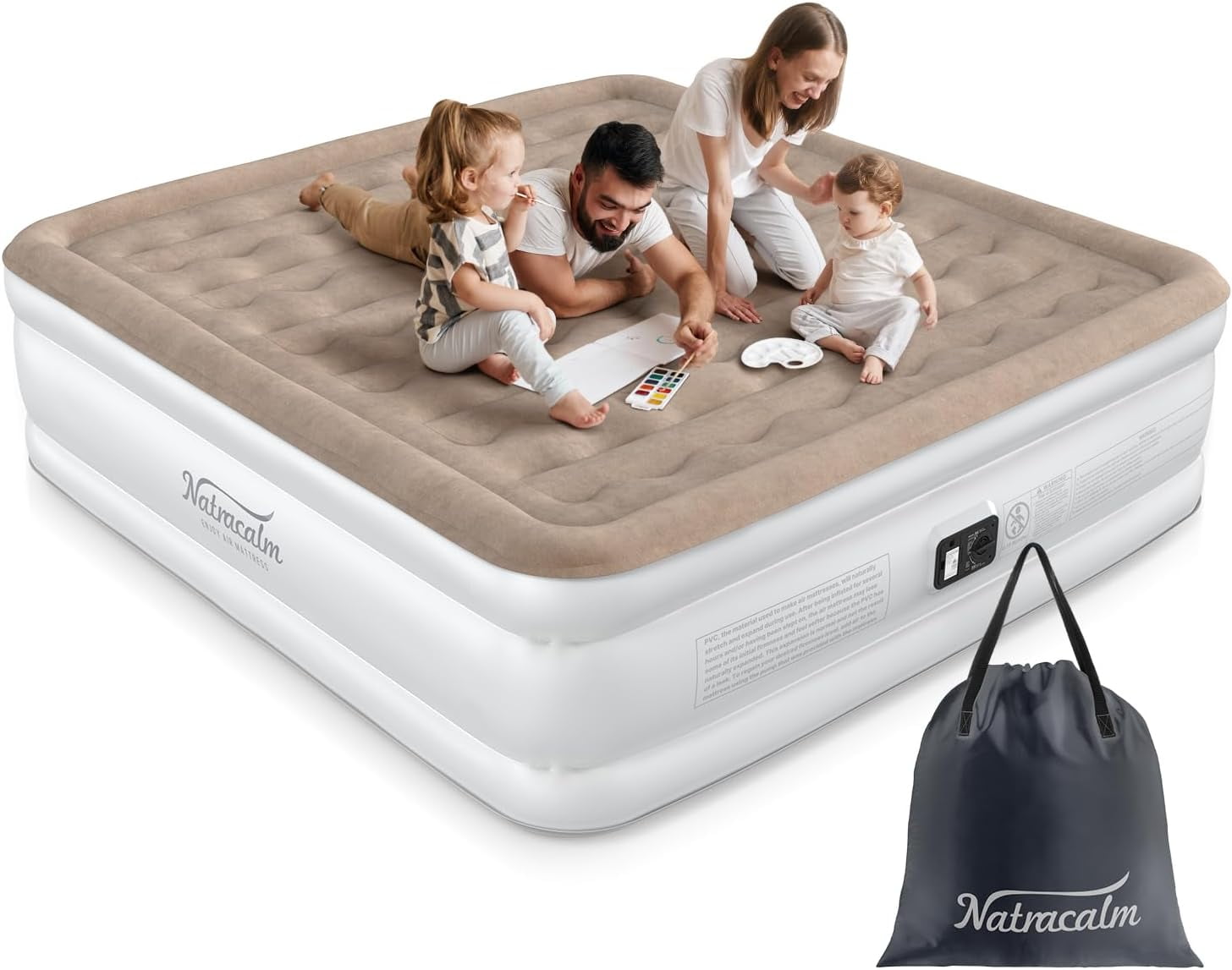 King Air Mattress with Built in Pump, 20” Raised Blow Up Mattress in