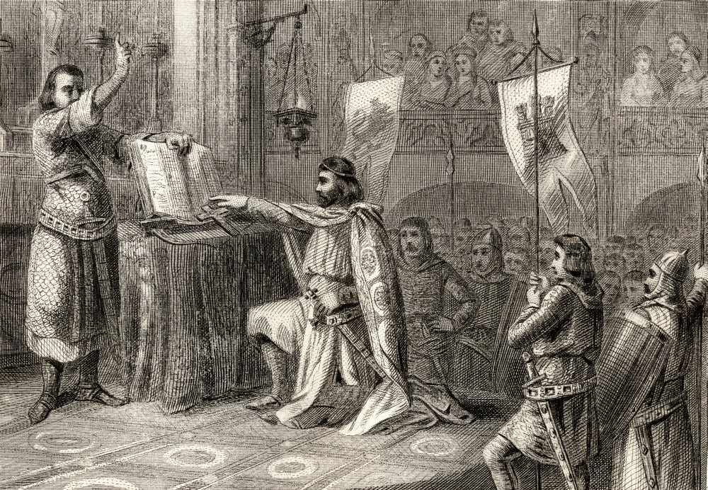 King Alfonso Vi Swearing That He Had Nopart In The Death Of King Sancho Ii To El Cid In Santa Gadea Church In Burgos Canvas Art - Ken Welsh Design Pics (18 x 12)