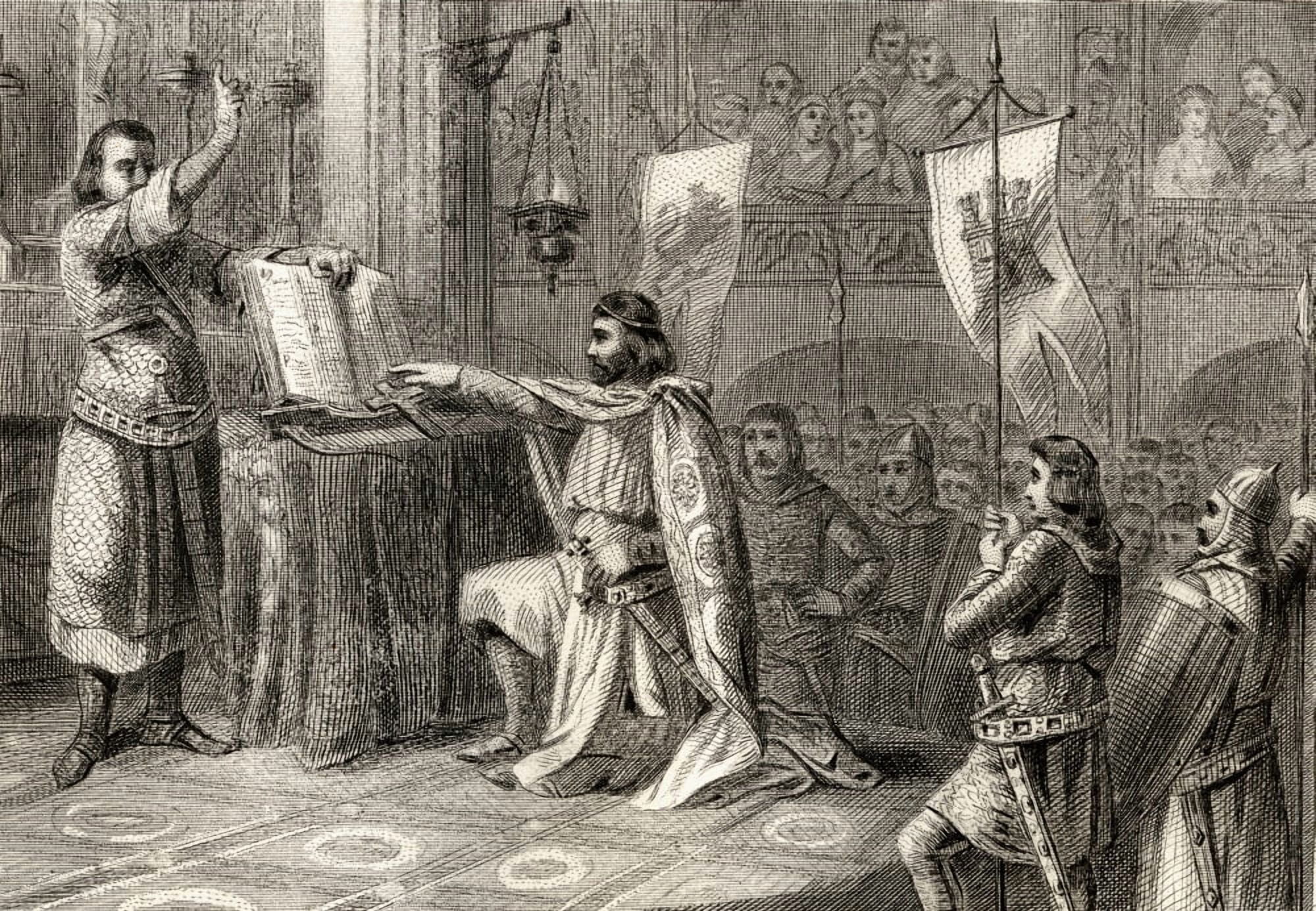 King Alfonso Vi Swearing That He Had Nopart In The Death Of King Sancho Ii To El Cid In Santa Gadea Church In Burgos Canvas Art - Ken Welsh Design Pics (36 x 24)