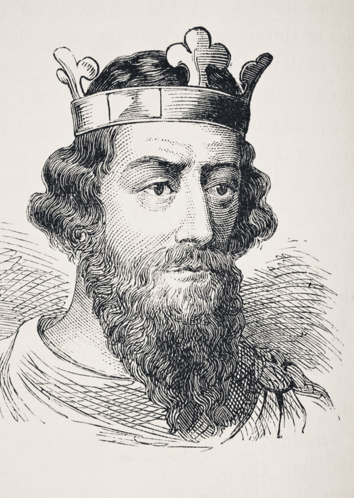King Alfred The Great Circa 847-849 To 899 From The National And Domestic History Of England By William Aubrey Published London Circa 1890 Canvas Art - Ken Welsh  Design Pics (24 x 34)