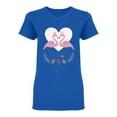 thumbnail image 1 of King And Queen Flamingo Shaped T-Shirt Women -Image by Shutterstock, Female Medium, 1 of 2