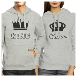 King and Queen Crown Couple Hoodies Cute Matching Outfit for Couples Walmart