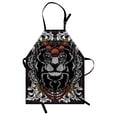 thumbnail image 1 of King Apron Forest Jungle Emperor Safari Animal Lion with Medieval Design Frame Print, Unisex Kitchen Bib Apron with Adjustable Neck for Cooking Baking Gardening, Grey White Coral Black, by Ambesonne, 1 of 3