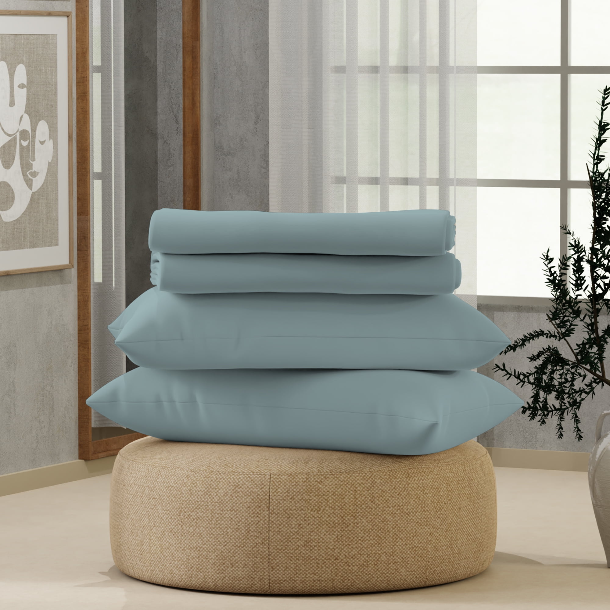 Aqua King Cotton Polyester Percale Sheet Set