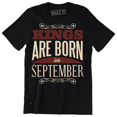 thumbnail image 1 of King Are Born In September Cool Birth Date Men's T-Shirt, 1 of 4