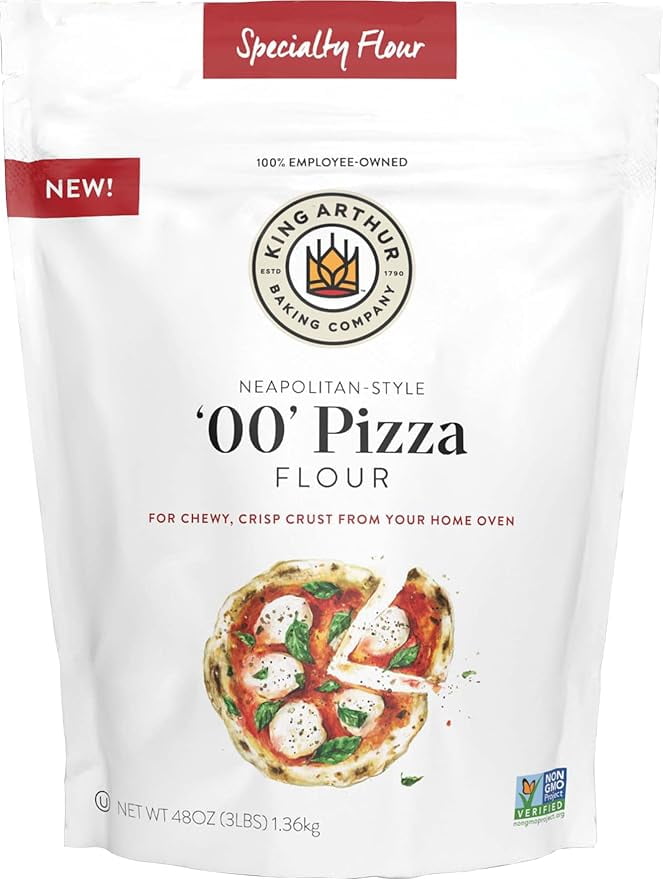 King Arthur 00 Pizza Flour: Premium Non-GMO American Wheat for Perfect Neapolitan-Style Crust - Finely Milled for Authentic Italian Pizza at Home - Ideal for Crispy, Chewy Pizzas (3 lbs)
