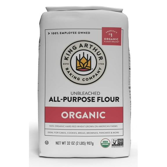 King Arthur 100% Organic VTF5All-Purpose Flour, Unbleached, 2 lb (Pack of 1) - Non-GMO Project Verified, No Preservatives