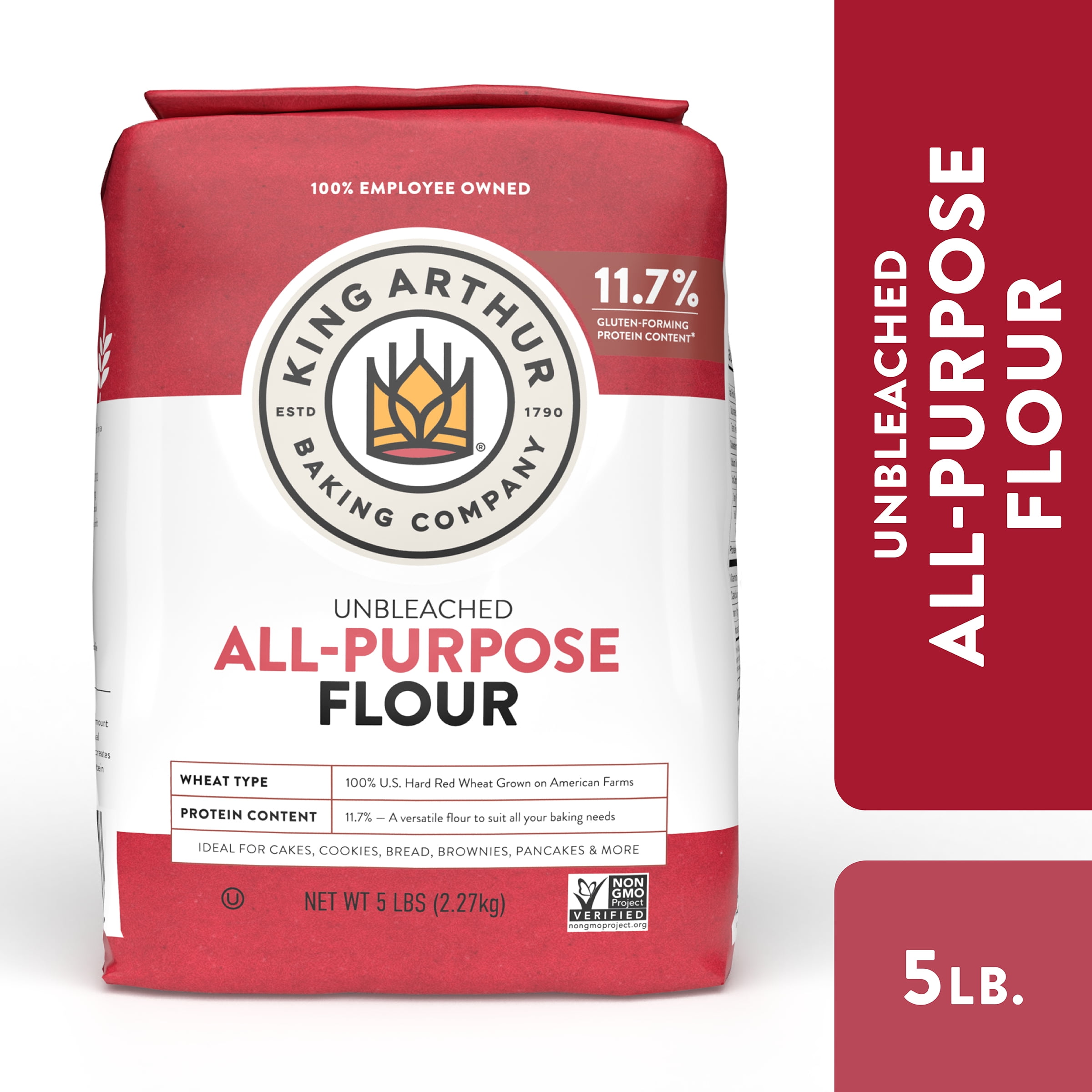 King Arthur, All Purpose Unbleached Flour, Non-GMO Project Verified, Certified Kosher, No Preservatives, 5 lbs