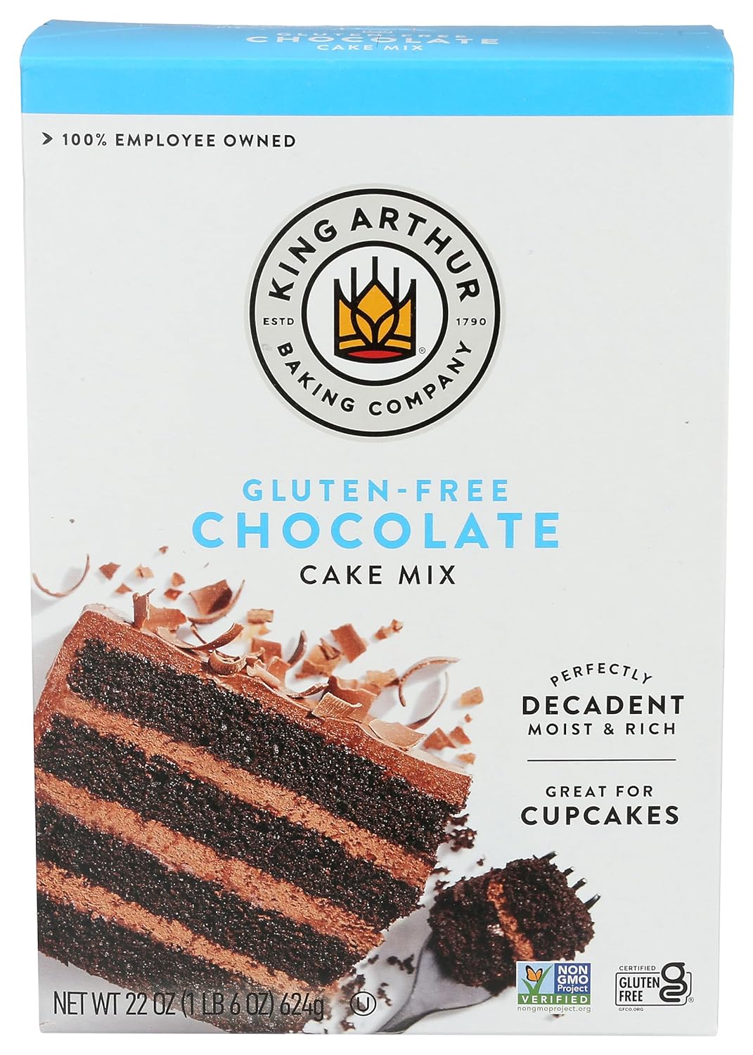King Arthur Baking Company Cake Mix Gluten Free Chocolate 22 oz Pack of