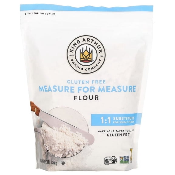 King Arthur Baking Company, Gluten Free Measure For Measure Flour, 48 oz (1.36 kg) Pack of 2