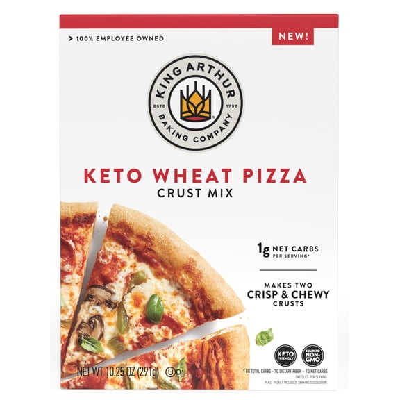 King Arthur Baking Keto Pizza Crust Mix, 1g Net Carbs Per Serving, Low Carb & Keto Friendly, 10.25 oz