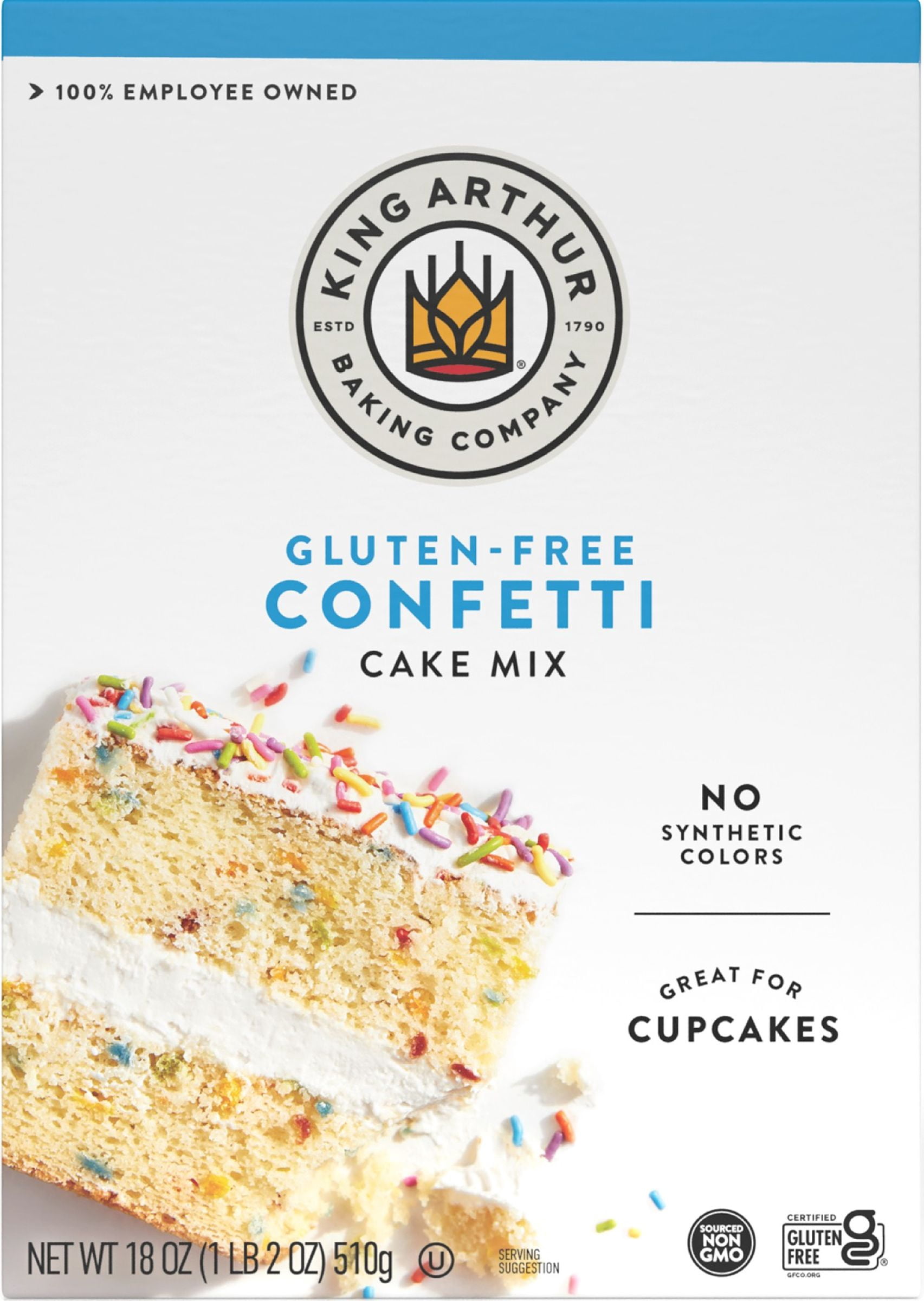 King Arthur Baking Company, Gluten-Free Confetti Cake Mix, 18 oz Box