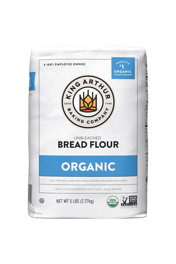 USDA Organic, Non-GMO Project Verified Unbleached Bread Flour, 5 lb Bag