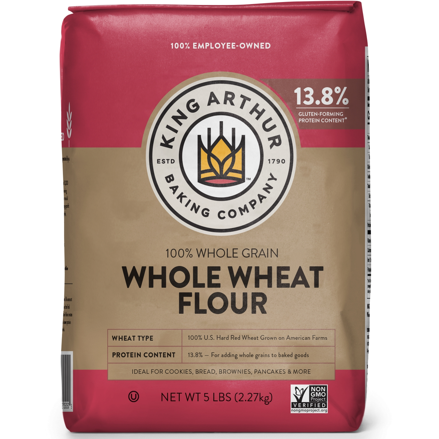 King Arthur Flour 100% Premium Whole Wheat Flour, 80 oz - image 1 of 5