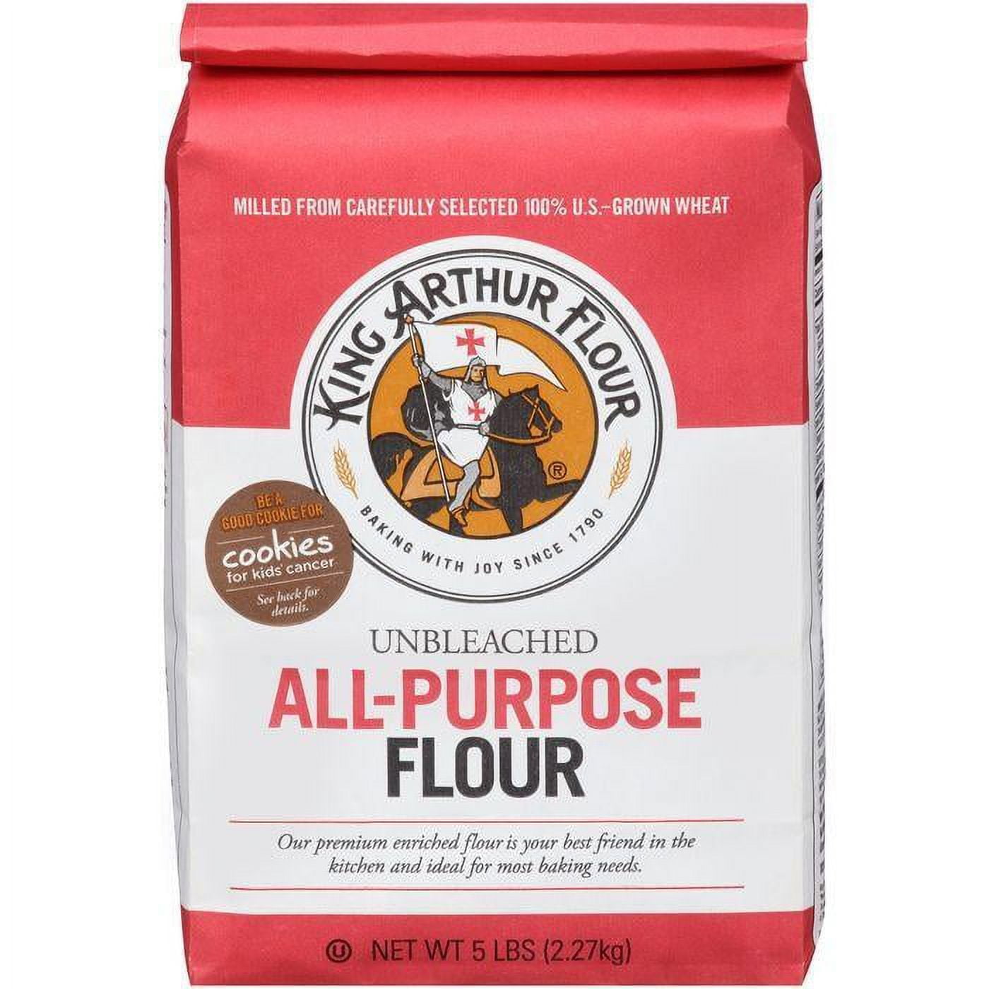 King Arthur, Unbleached Self Rising Flour, Non-GMO Project Verified, No Preservatives, 5 Pounds (Pack of 8)