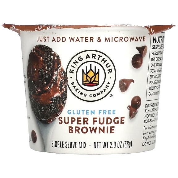 King Arthur Flour Gluten Free Single Serve Mix Super Fudge Brownie 2 oz (56 g)
