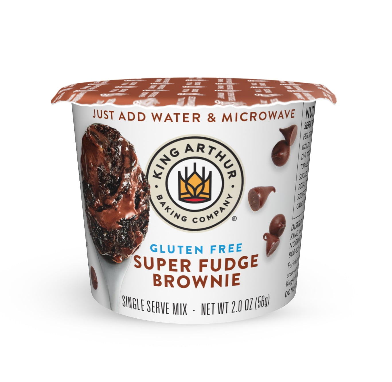 King Arthur Baking Company, Non-GMO Gluten-Free Super Fudge Brownie Single Serve Mix Dessert Cups, 2 oz