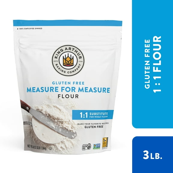 King Arthur Baking Company Non-GMO Project Verified, Certified Gluten-Free Measure for Measure Flour, 3 lb Bag