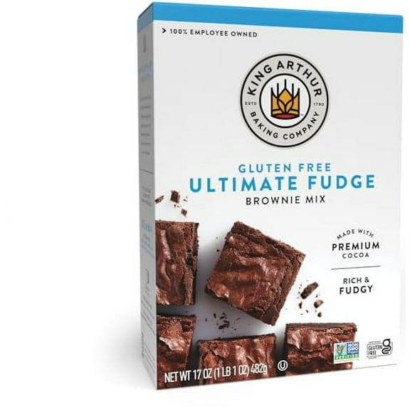 King Arthur, Gluten Free Fudge Brownie Mix, Gluten-Free, Non-GMO Project Verified, Certified Kosher, 17 Ounces (Pack of 6)
