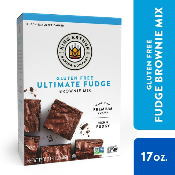 King Arthur Baking Company, Non-GMO Project Verified and Gluten Free Fudge Brownie Mix, 17 oz Box