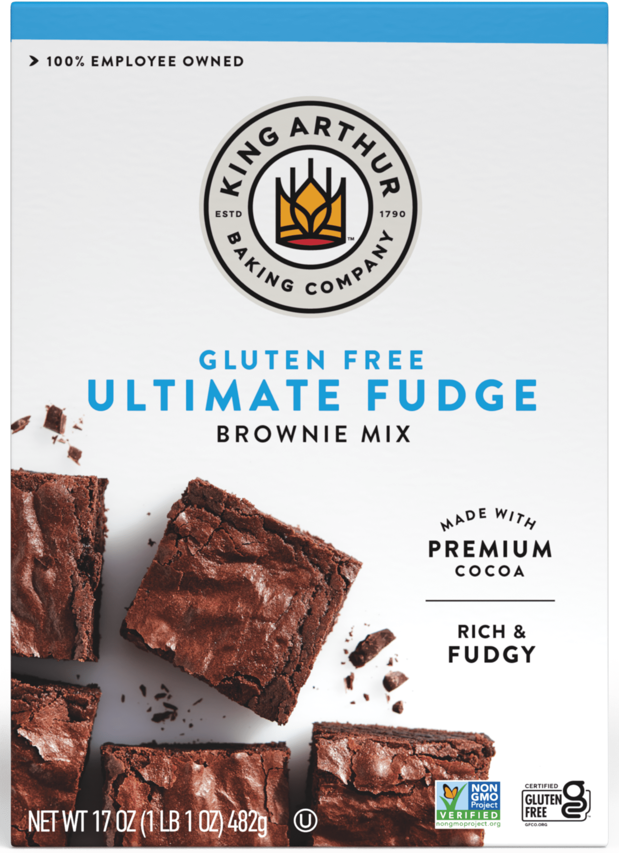 King Arthur Baking Company, Non-GMO Project Verified and Gluten Free Fudge Brownie Mix, 17 oz Box