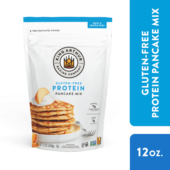 King Arthur Baking Company, Non-GMO Project Verified, Certified Gluten-Free Protein Pancake Mix, 12 oz Resealable Bag