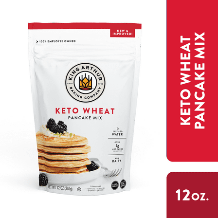 King Arthur Baking Company, Sourced Non-GMO, Keto-Friendly Wheat Pancake Mix, 12 oz Resealable Bag