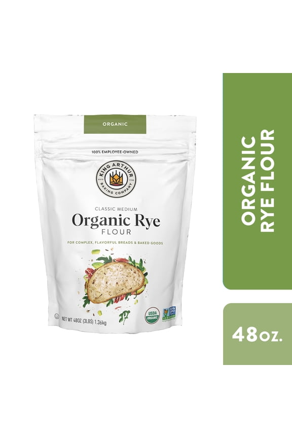 USDA Organic, Non-GMO Project Verified Classic Medium Rye Flour, 3 lb Bag