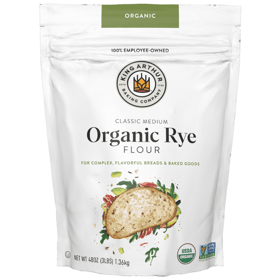 King Arthur Baking Company USDA Organic, Non-GMO Project Verified Classic Medium Rye Flour, 3 lb Bag