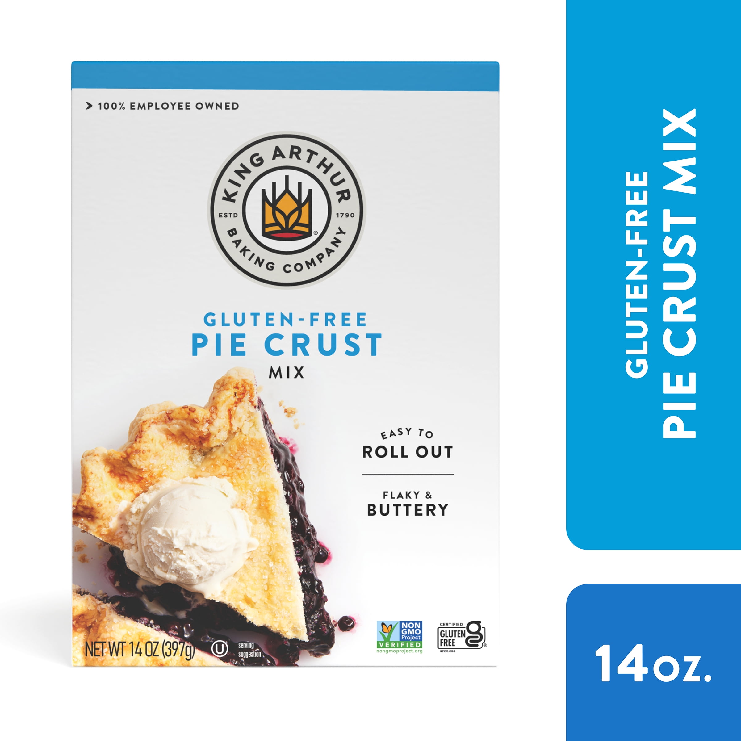 King Arthur, Pie Crust Mix, Certified Gluten-Free, Non-GMO Project Verified, Certified Kosher, 14 Oz