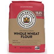 King Arthur Baking Company Non-GMO Project Verified, Certified Kosher 100% Whole Grain Whole Wheat Flour, 5 lb Bag