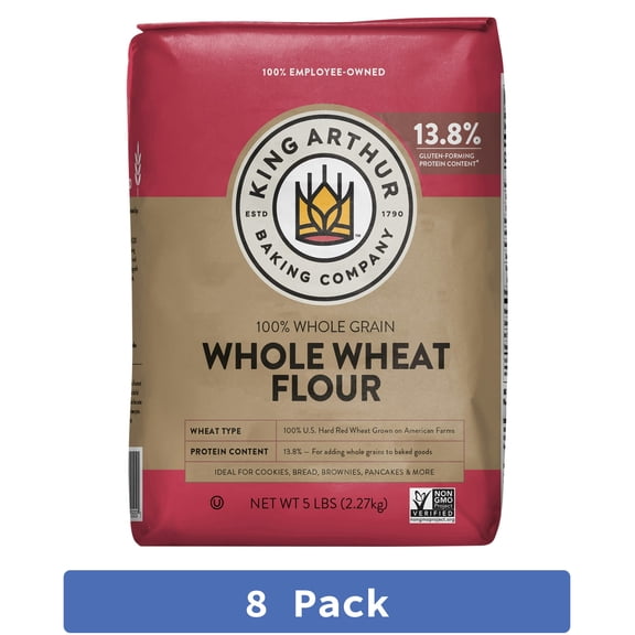 King Arthur Whole Wheat Traditional Flour 5 lb (Pack Of 8)