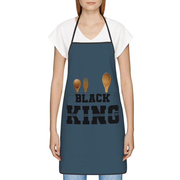 King Back Apron,Black History Month Gift for Black Women,Waterproof Chef Apron with Pocket,Inspirational Gift for Kitchen Cooking BBQ,Melanin Gifts