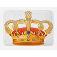 thumbnail image 1 of King Bath Mat, Royal Crown with Gem Like Image Symbol of Imperial Majestic Print, Non-Slip Plush Mat Bathroom Kitchen Laundry Room Decor, 29.5 X 17.5 Inches, Orange White Blue Marigold, Ambesonne, 1 of 2