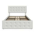 thumbnail image 1 of King Bed Frame with Adjustable Headboard and 4 Storage Drawers, Upholstered Platform Bed Frame Square Stitched Button Tufted, No Box Spring Needed, Noise Free, Easy Assembly, 1 of 8