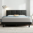 King Bed Frame,GELBIY King Size Platform Bed With Fabric Upholstered