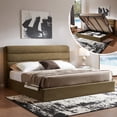 thumbnail image 1 of King Lift up Large Storage Platform Bed Frame with Fabric Upholstered Wingback 41.73" High Headboard, Olive Green, 1 of 12