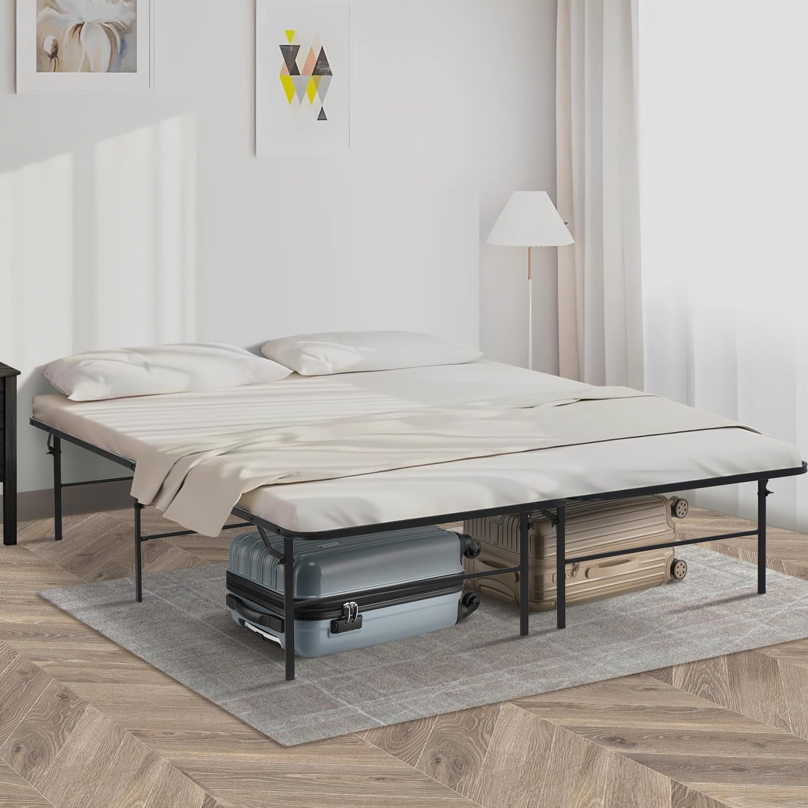 King Bed Frames Metal Platform Bed Frame Folding Bed Frame with ...