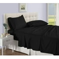 thumbnail image 1 of King Bed Sheet Set - Luxury Bedding 500 Thread Count Pure Egyptian Cotton 4 Piece Sheet Set King Size Fit Up 15" Inch to 18" Inch Deep Pocket, Striped ( Black ), 1 of 4