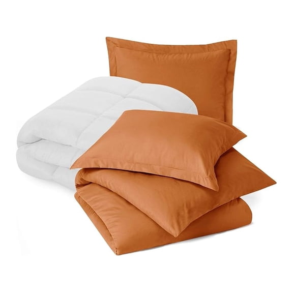 - King Bedding Set with Comforter - King Size Comforter Set; King Duvet Cover Set, Rust Comforter Set Microfiber Duvet Cover, Comforter, and 2 Pillow Shams