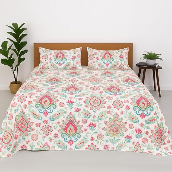 King Bedsheets Include Pillow Cover, Ultra Soft - 108x108 Inches, Multicolor | Ideal For Home, Hotel, Villa, Resort & Guest House