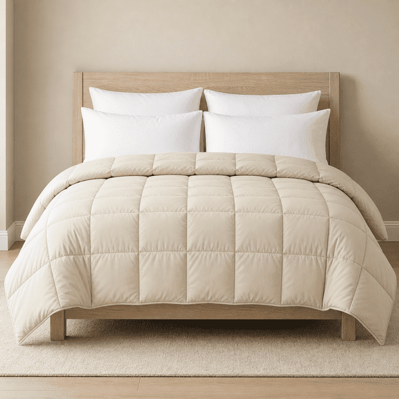 King Beige Down Alternative Duvet Insert All Season Bedding