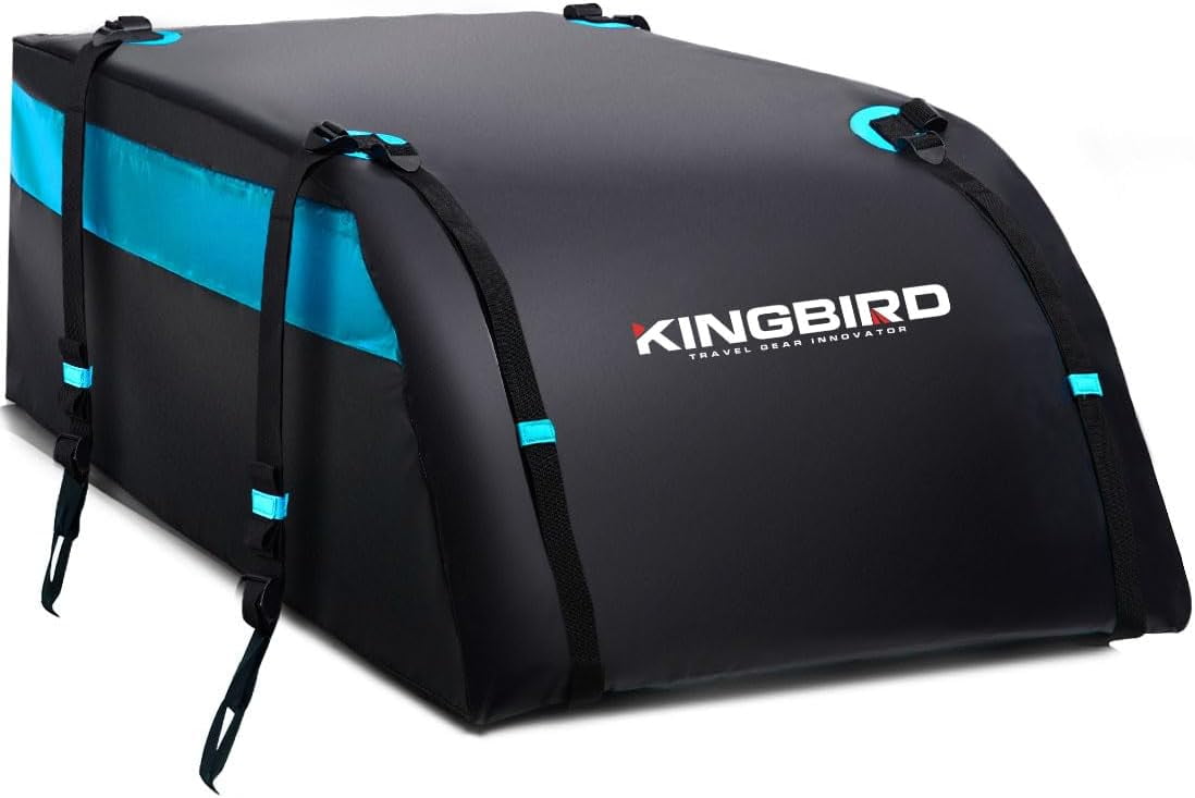 King Bird 20 Cu.ft Roof Cargo Bag 100 Waterproof Rooftop Carrier Fit All Cars with without Rack Accessories RCB 003