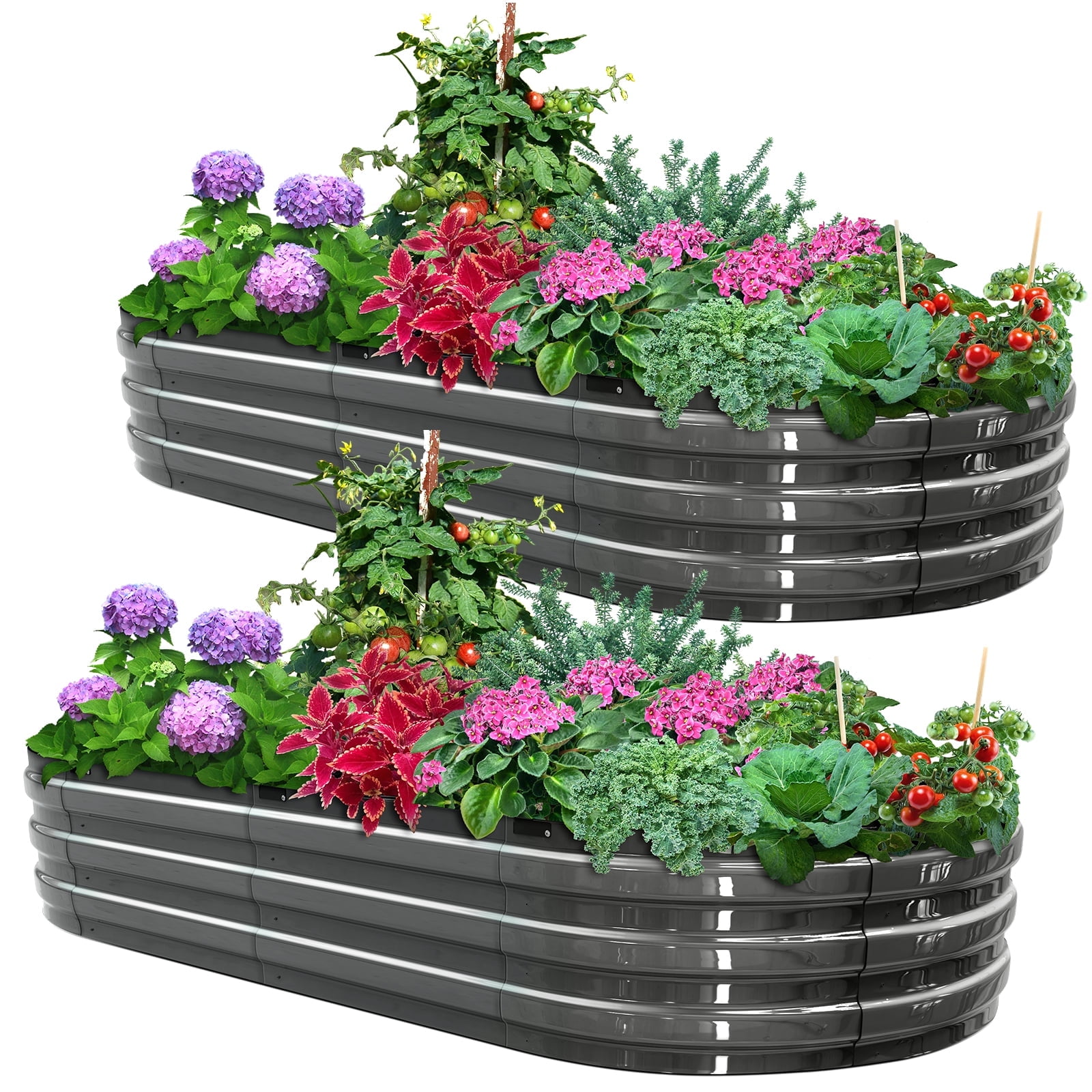 Corrosion Resistant Planter Kit, 6x3x1 Ft Galvanized Steel Planter Box ...
