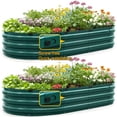 thumbnail image 1 of King Bird 2PCS 6x3x1 ft Raised Garden Bed Screwless Galvanized Planter Box for Outdoor Gardening Green, 1 of 10