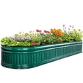 thumbnail image 1 of King Bird 8x2x1 ft Raised Garden Bed Kit Elevated Planter Box Galvanized Steel for Indoor Outdoor for Vegetables Flowers Patio Gardening Dark Green, 1 of 8