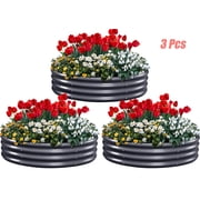 King Bird 3PCS 4x4x1 ft Raised Garden Bed Galvanized Steel Planter Garden Box for Outdoor Gardening Vegetables Flowers R