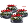 thumbnail image 1 of King Bird 4PCS 4x4x1 ft Raised Garden Bed Galvanized Steel Planter Garden Box for Outdoor Gardening Vegetables Flowers Round Dark Gray, 1 of 9