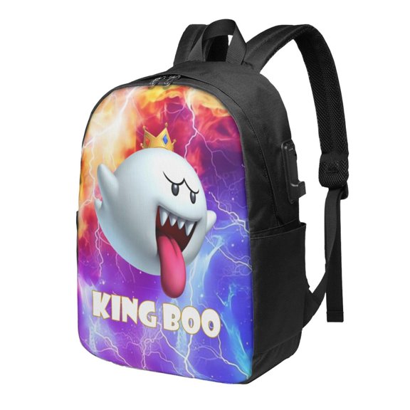 King Boo Backpack For Men Women Teen , Water Resistant Casual Daypack Fits Laptop With Usb Charging Port,17 In Bookbag For Travel,Hiking,Gift